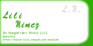 lili mincz business card